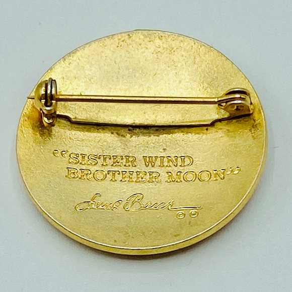 Laurel Burch “Sister Wind Brother Moon” Brooch Vintage - Picture 2 of 5